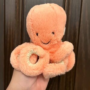 RARE Jellycat Mini Odell Peach Orange Neon Octopus Plush HTF collectible